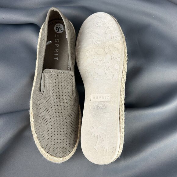 Esprit Nadine Espadrille Slip On Taupe Shoes Jute Wrapped Platform Sole 9.5 NEW - Picture 14 of 16